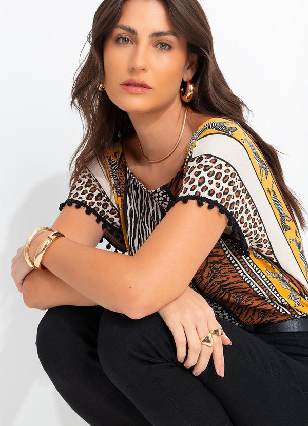 Quintess - Blusa Animal Print em Malha de Viscose 9