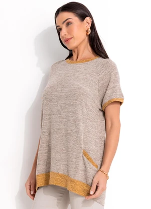 Quintess - Blusa Areia em Malha Tricô - QUINTESS