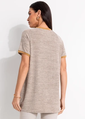 Quintess - Blusa Areia em Malha Tricô - QUINTESS