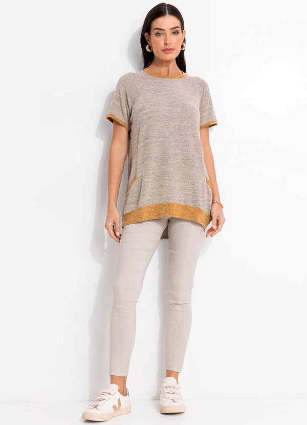 Quintess - Blusa Areia em Malha Tricô 3