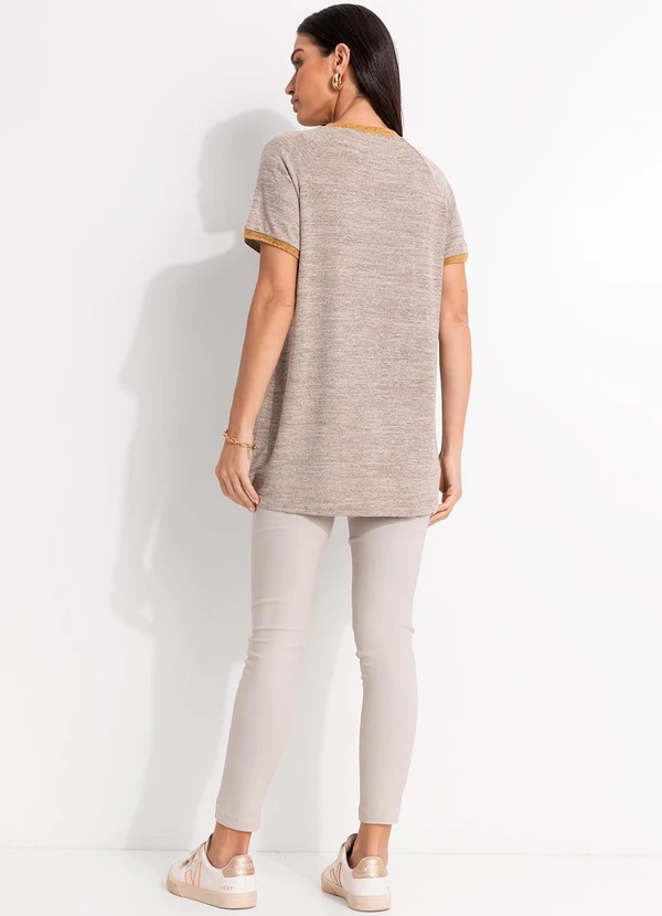 Quintess - Blusa Areia em Malha Tricô 2