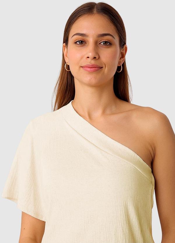 Malwee - Blusa Assimétrica em Malha Linho Off White 4