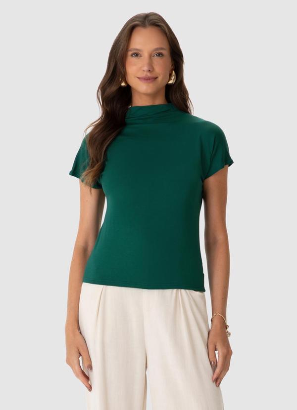 Malwee - Blusa Assimétrica em Malha Viscose Verde