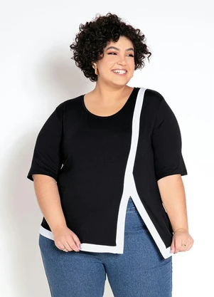 bonprix - Blusa Assimétrica Preta - BONPRIX