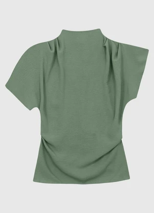 Enfim - Blusa Assimétrica Texturizada Verde Pastel - ENFIM