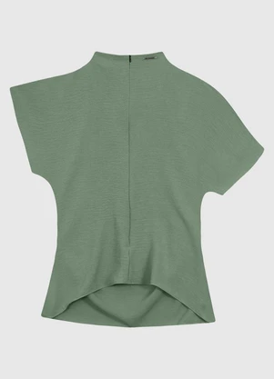 Enfim - Blusa Assimétrica Texturizada Verde Pastel - ENFIM