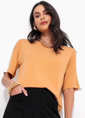Quintess - Blusa Avelã em Malha de Viscose com Elastano - QUINTESS