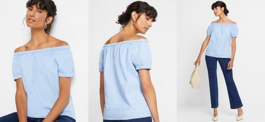 Blusa Azul Claro em Tricoline