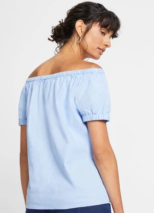 bonprix - Blusa Azul Claro em Tricoline - BONPRIX