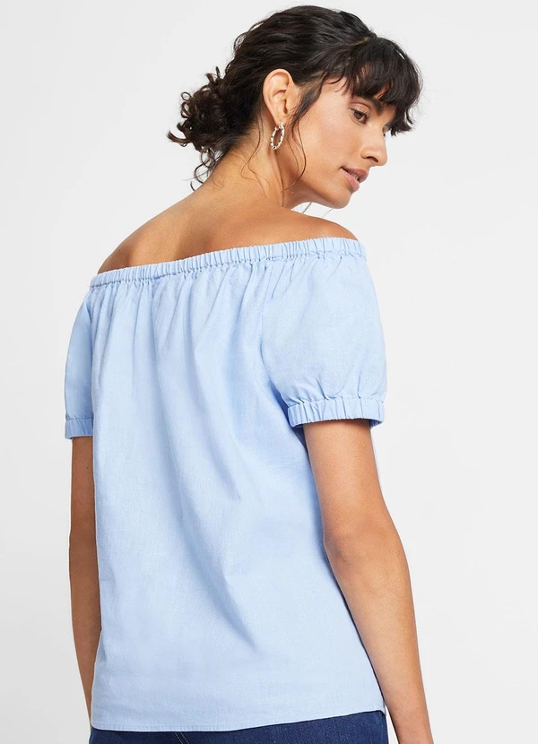 bonprix - Blusa Azul Claro em Tricoline 2