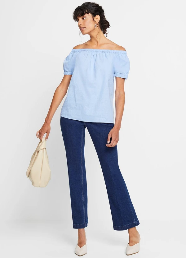 bonprix - Blusa Azul Claro em Tricoline 3