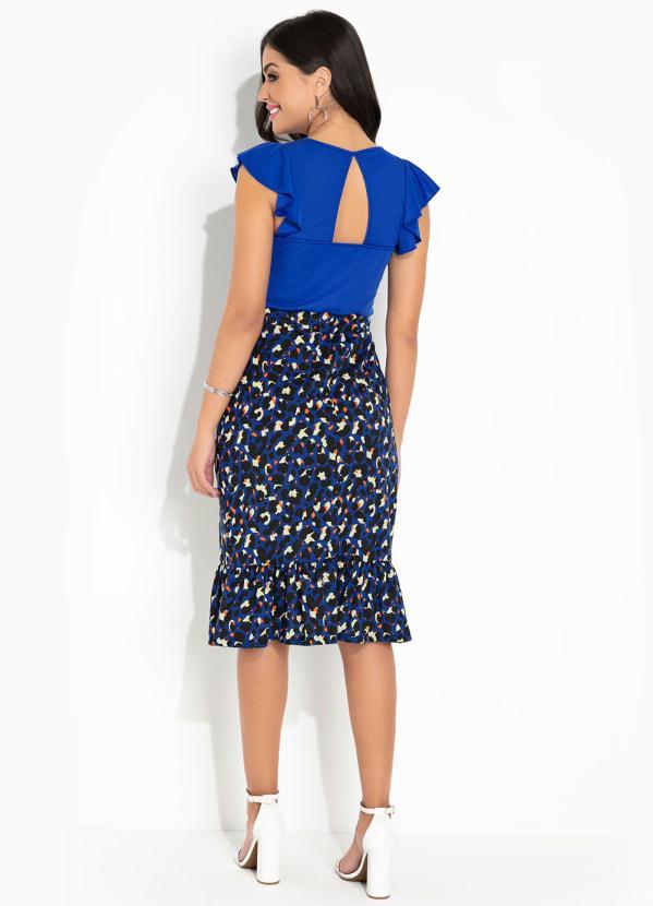 Outlet - Blusa Azul com Babados Moda Evangélica 6