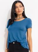 Blusa Azul com Barra Mullet