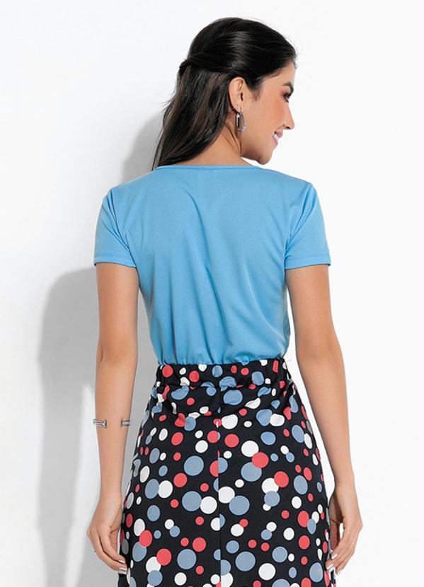 Rosalie - Blusa Azul com Bolso 2