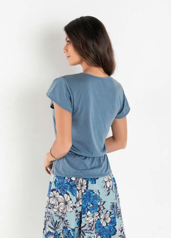 Rosalie - Blusa Azul com Cordel 2