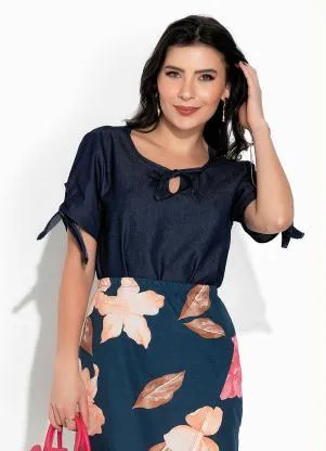 Rosalie - Blusa Azul com Gota - ROSALIE