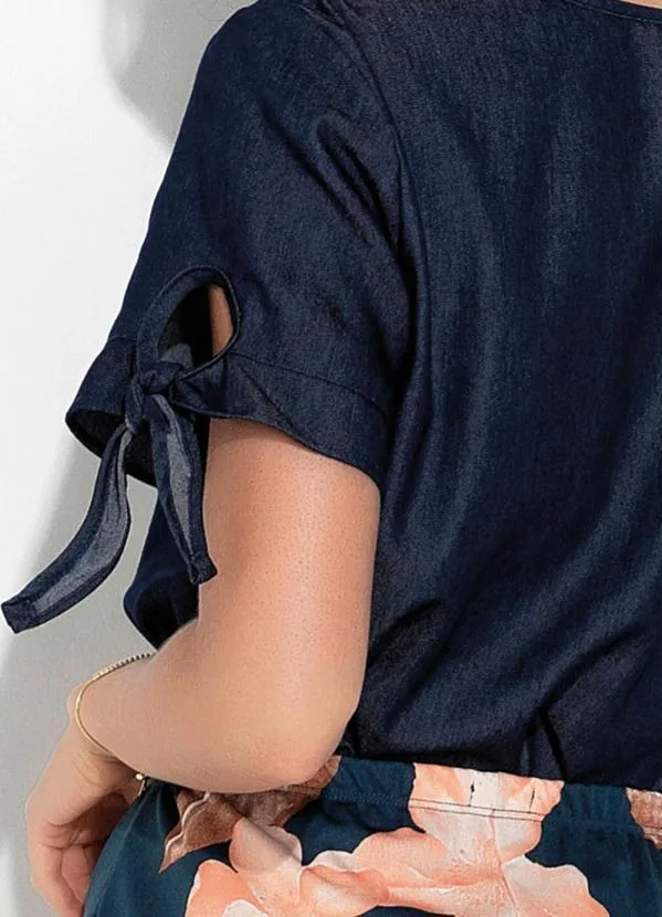 Rosalie - Blusa Azul com Gota 3