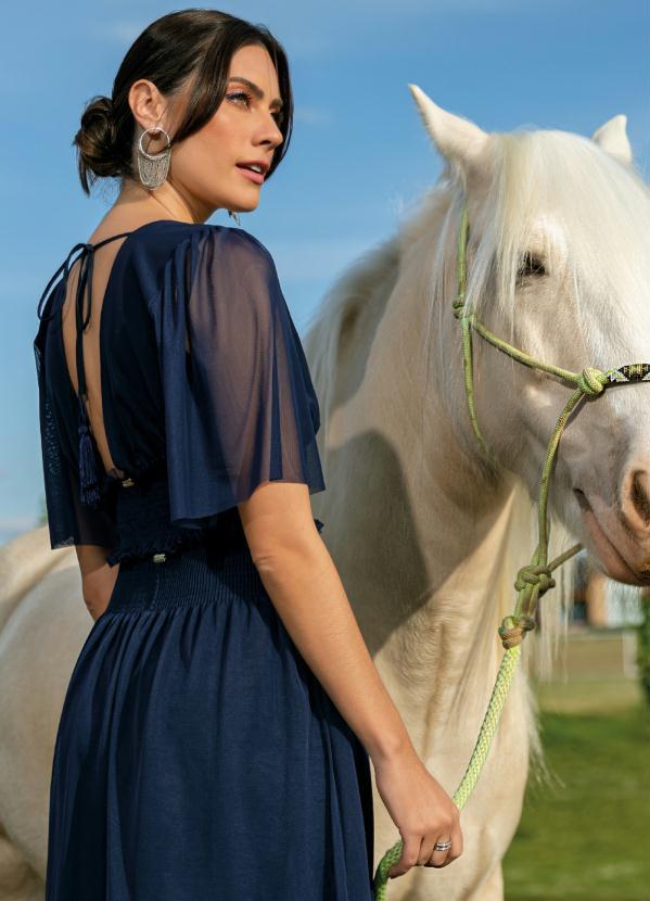 Quintess - Blusa Azul com Mangas Amplas 2