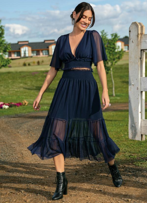 Quintess - Blusa Azul com Mangas Amplas 3