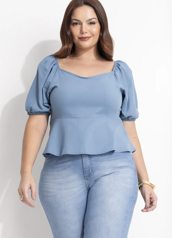 Quintess - Blusa Azul em Linho 5