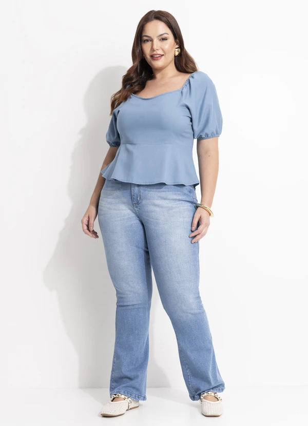 Quintess - Blusa Azul em Linho 2