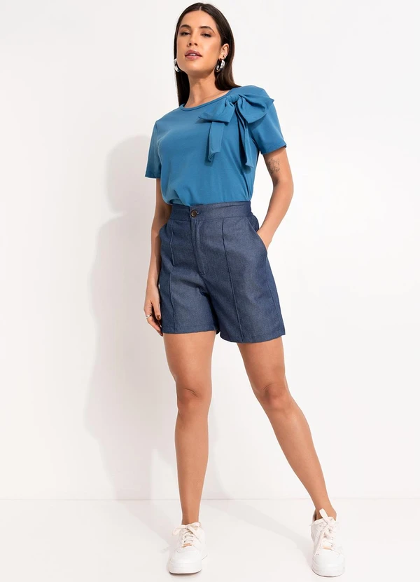 Bimini - Blusa Azul em Malha de Algodão 5