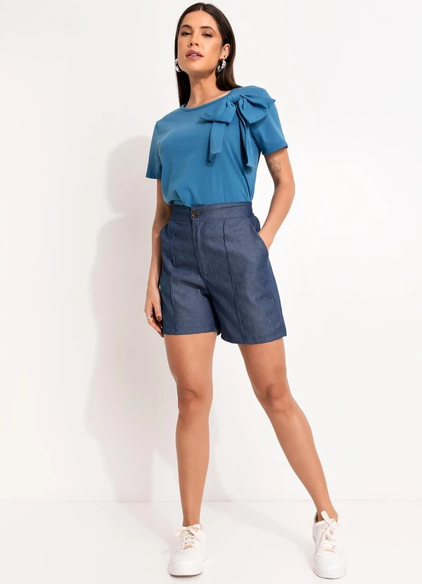 Bimini - Blusa Azul em Malha de Algodão 9