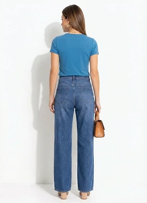 Quintess - Blusa Azul em Malha Fria - QUINTESS
