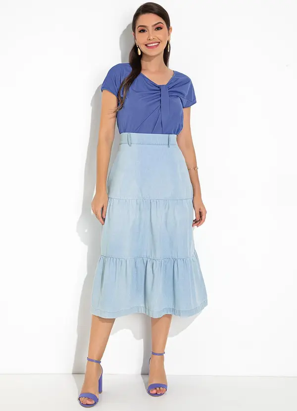 Rosalie - Blusa Azul em Malha 3