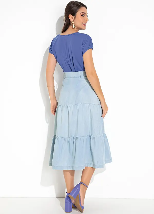 Rosalie - Blusa Azul em Malha 4