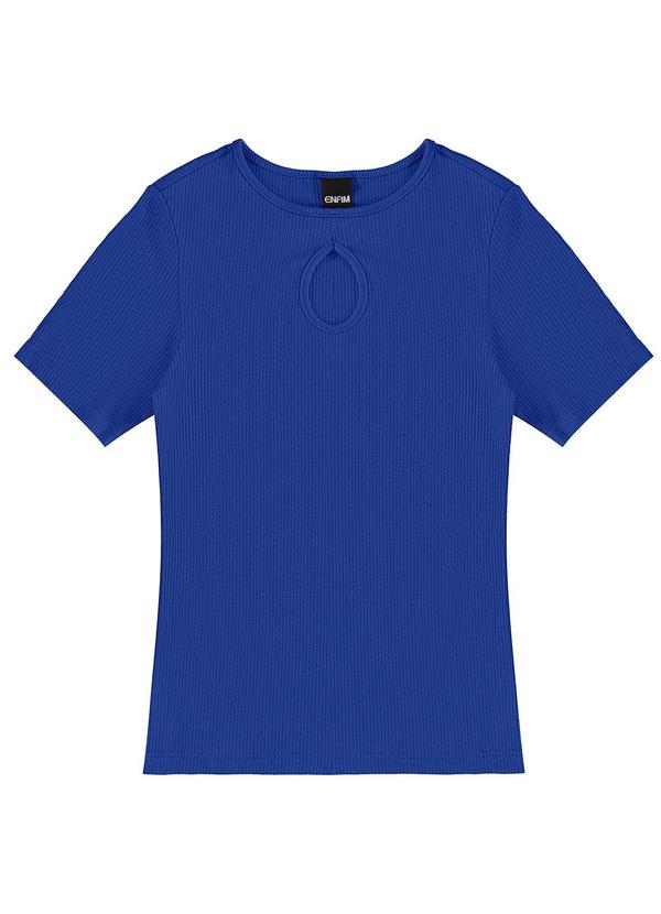 Enfim - Blusa Azul Escuro Justa Cut Out 2