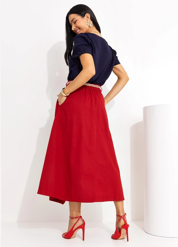 You Premium - Blusa Azul Marinho em Crepe Plano 2