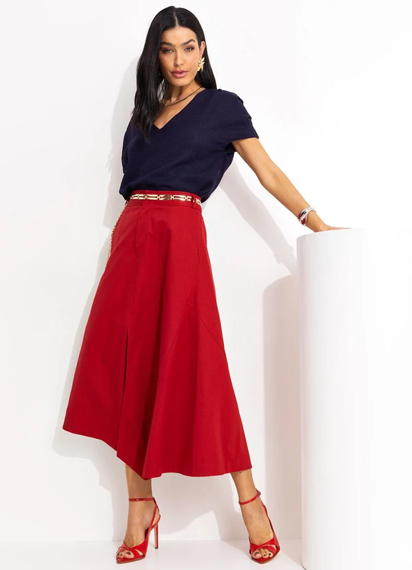 You Premium - Blusa Azul Marinho em Crepe Plano 6