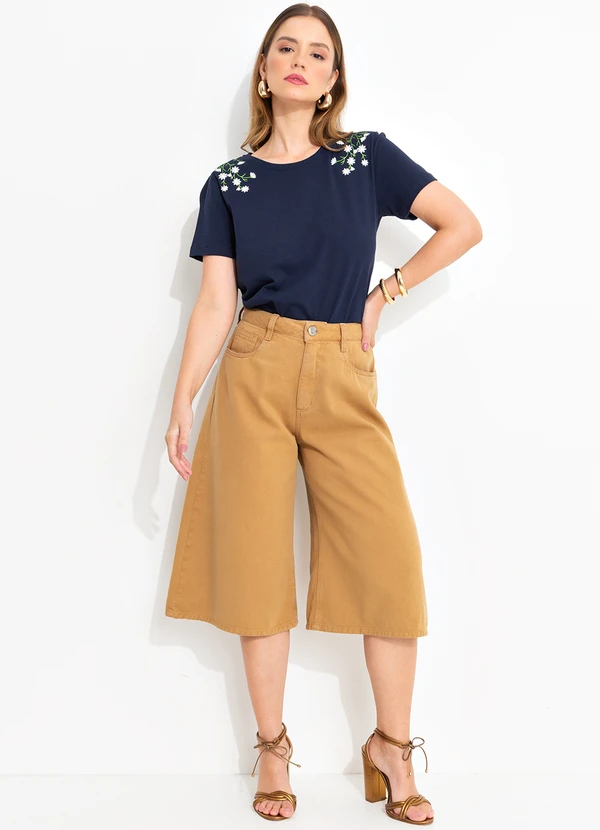 Quintess - Blusa Azul Marinho em Malha de Algodão 3