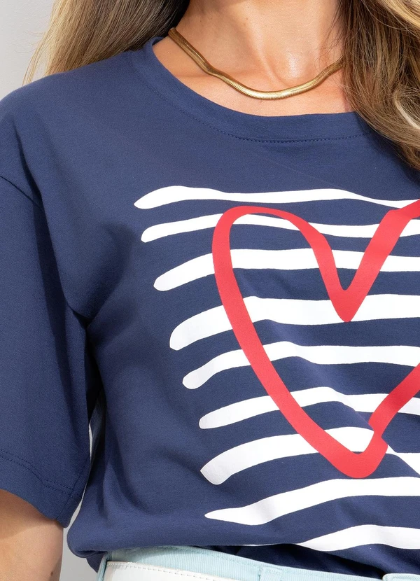 Bimini - Blusa Azul Marinho em Malha de Algodão 9