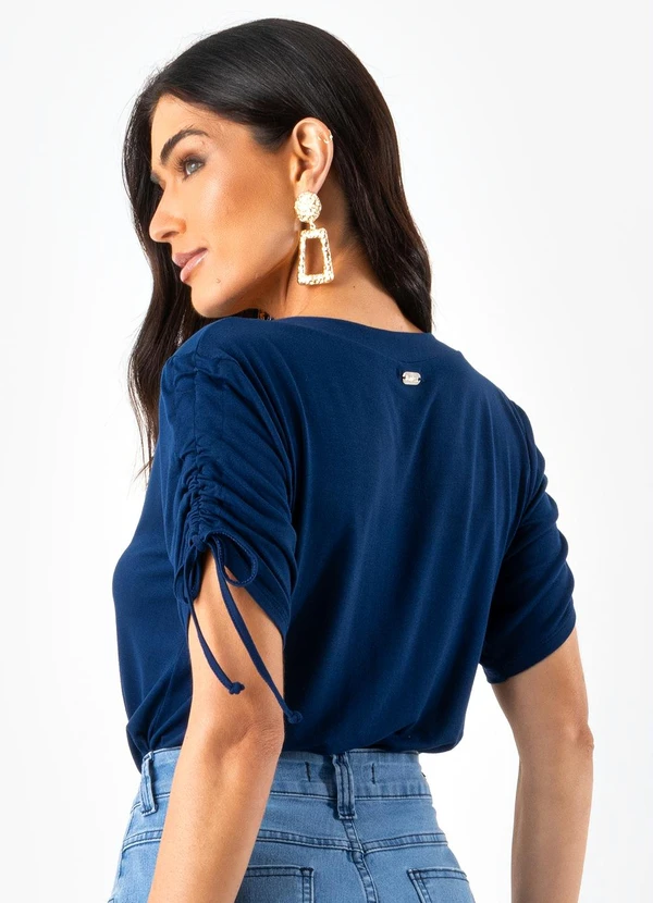 Quintess - Blusa Azul Marinho em Malha de Viscose 8