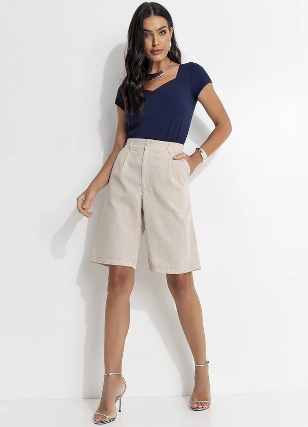 Quintess - Blusa Azul Marinho em Malha de Viscose 5