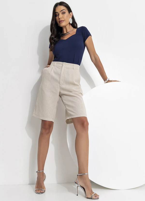 Quintess - Blusa Azul Marinho em Malha de Viscose 2