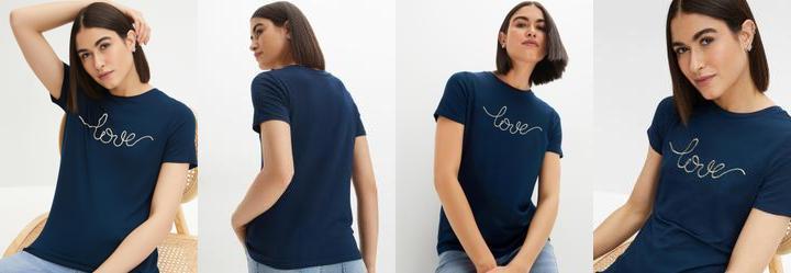 Blusa Azul Marinho em Malha de Viscose
