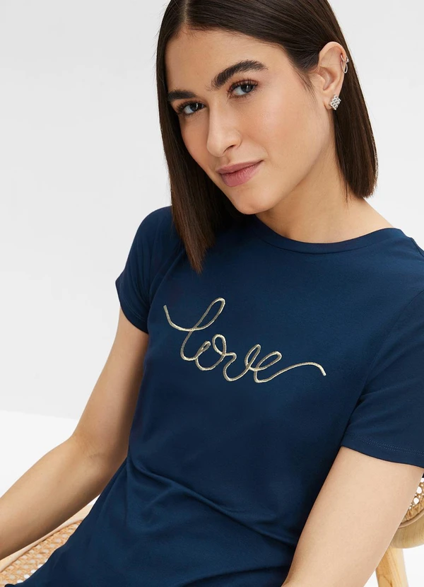 bonprix - Blusa Azul Marinho em Malha de Viscose 4