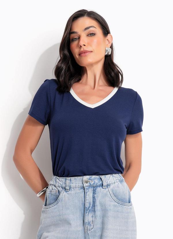 Blusa (Azul Marinho) em Malha de Viscose