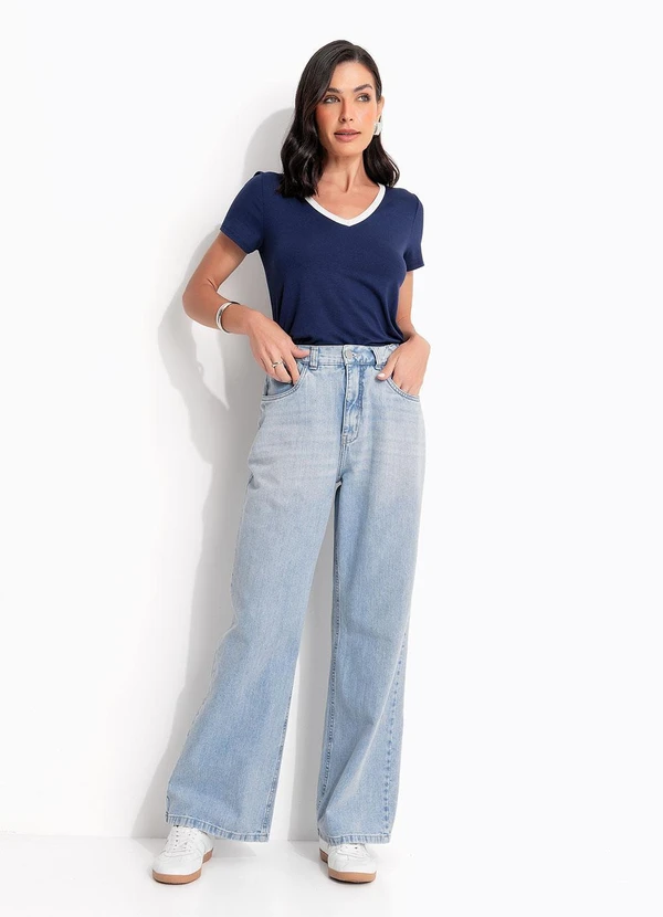 Quintess - Blusa Azul Marinho em Malha de Viscose 4