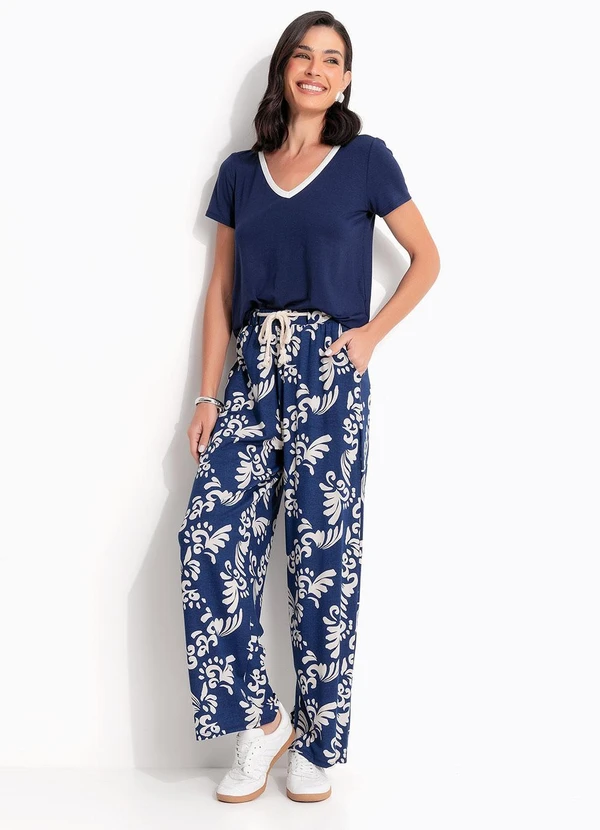 Quintess - Blusa Azul Marinho em Malha de Viscose 2