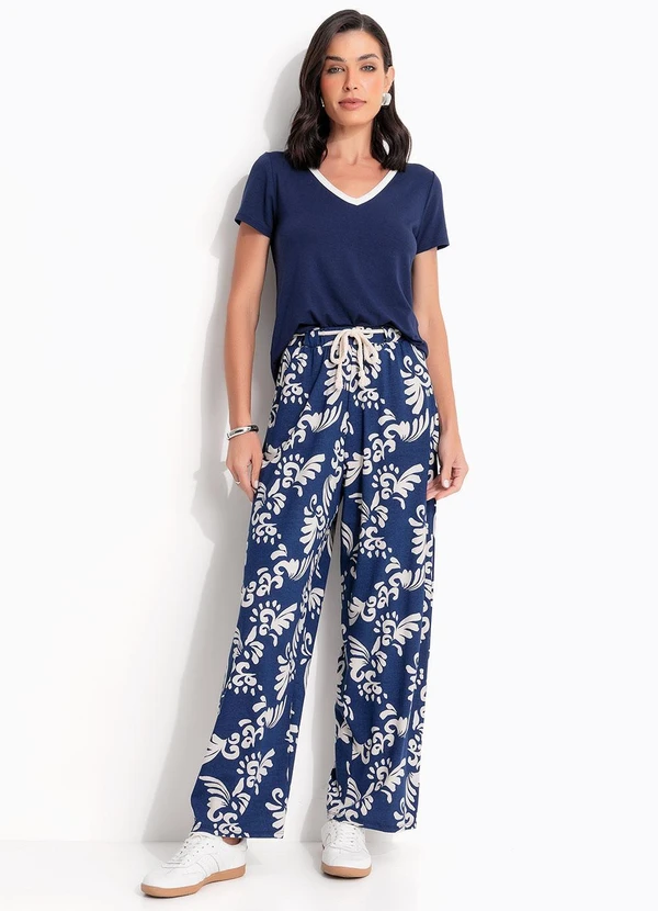 Quintess - Blusa Azul Marinho em Malha de Viscose 8