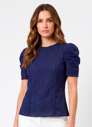 Blusa (Azul Marinho) em malha Laise