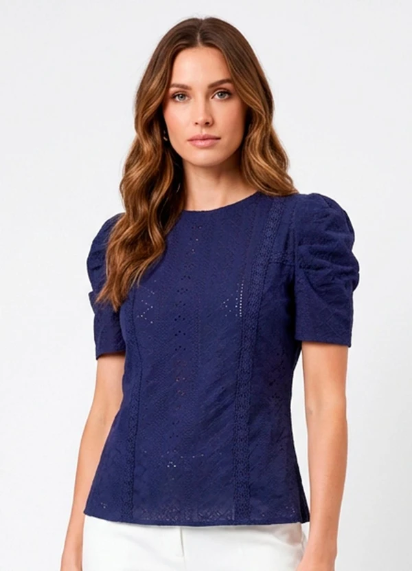 Quintess - Blusa Azul Marinho em Malha Laise 8