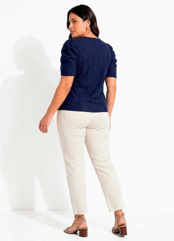 Quintess - Blusa Azul Marinho em Malha Laise 12