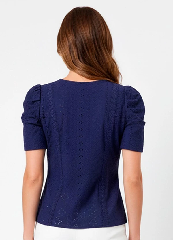 Quintess - Blusa Azul Marinho em Malha Laise 7