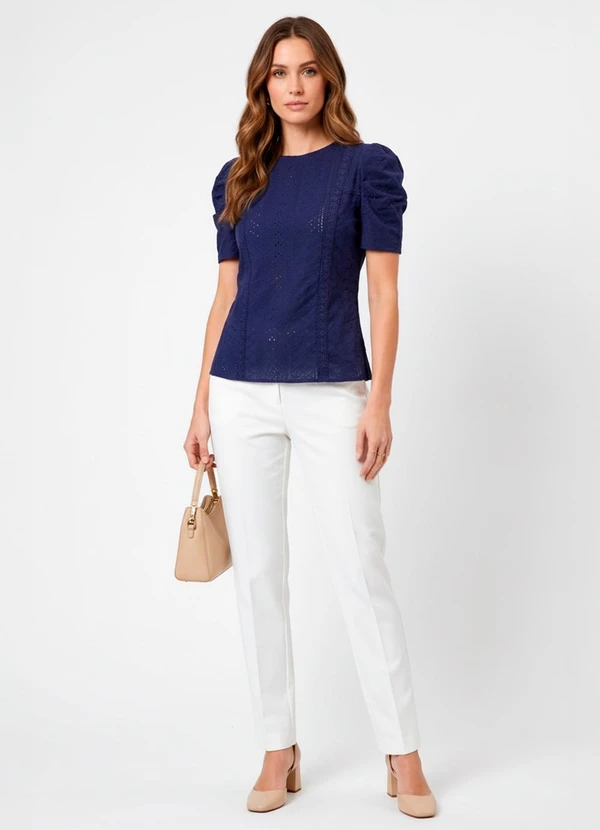 Quintess - Blusa Azul Marinho em Malha Laise 3
