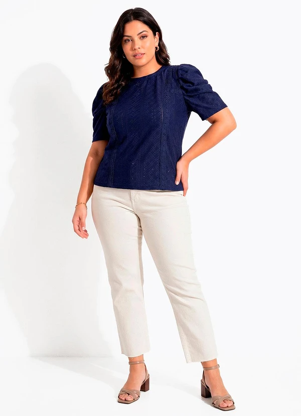 Quintess - Blusa Azul Marinho em Malha Laise 10